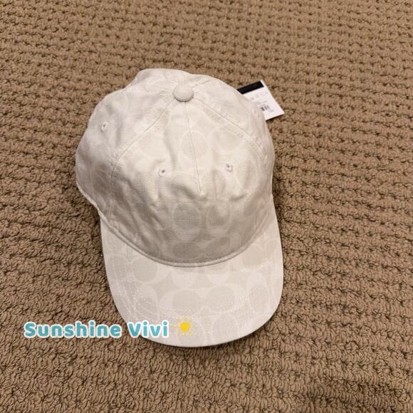 NWT Coach C Denim Signature Baseball Hat Color Chalk Adjustable Unisex CB704 main image 4